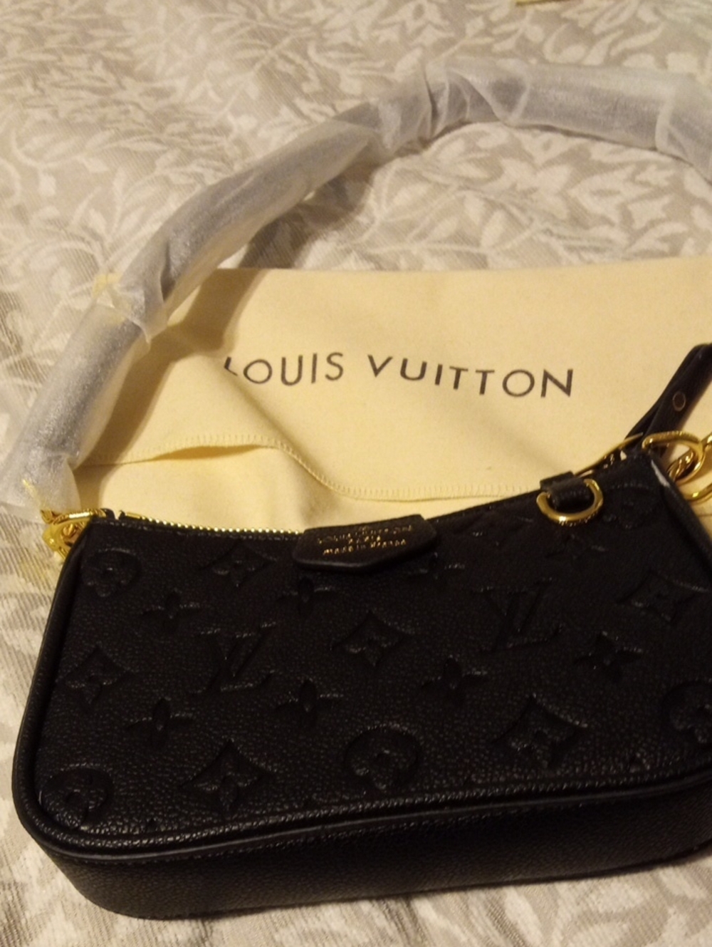 Black Mini Pochette with Gold Hardware